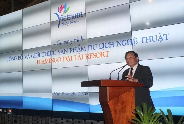 Tổng cục trưởng Tổng cục Du lịch Nguyễn Văn Tuấn phát biểu tại buổi giới thiệu